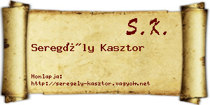 Seregély Kasztor névjegykártya